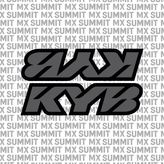 KYB fork tube decal in gray colorway — Summit MX