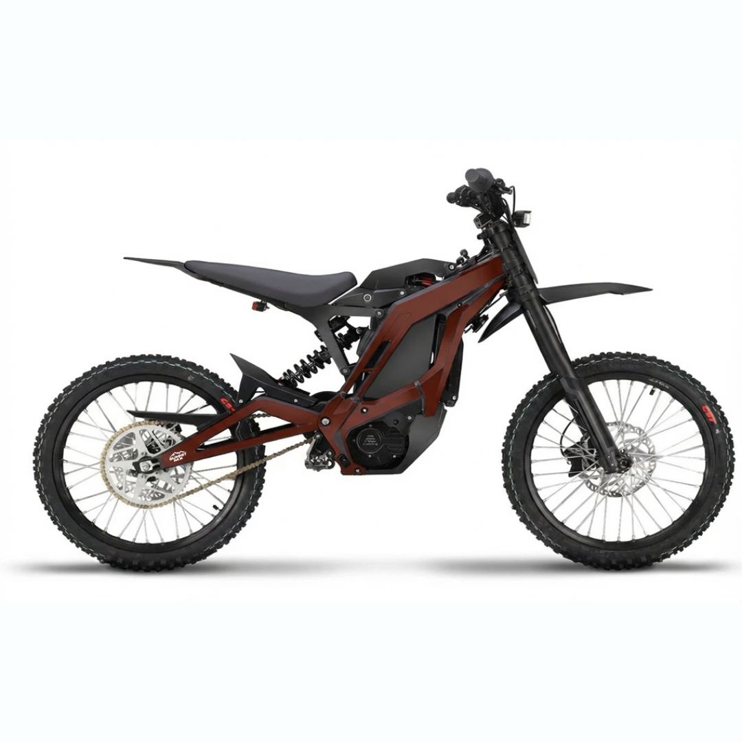 Eride Pro burgundy frame wrap decal installed on e-bike