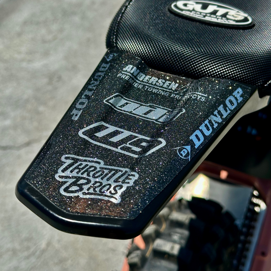 Eride Pro rear fender sparkle glitter black decal installed on bike