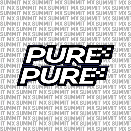 Pure fork tube decal in white and silver colorway — Summit MX