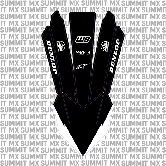 KTM 85 front fender decal design in black variant — Summit MX