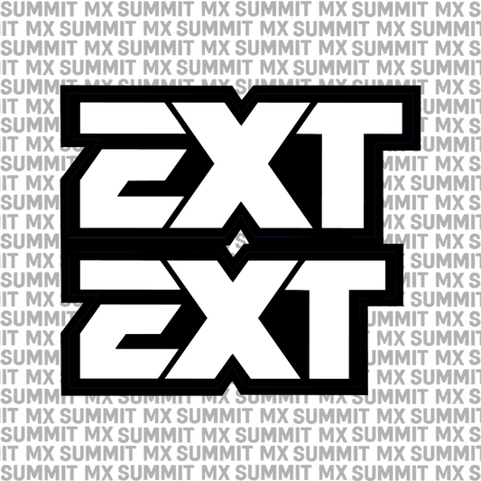 EXT fork tube decal logo design variation 1 — Summit MX