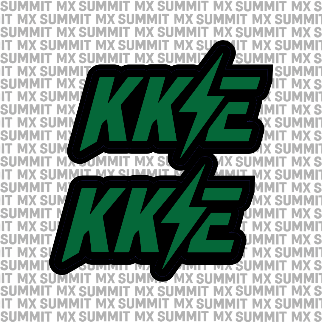 KKE fork tube decal in green colorway — Summit MX