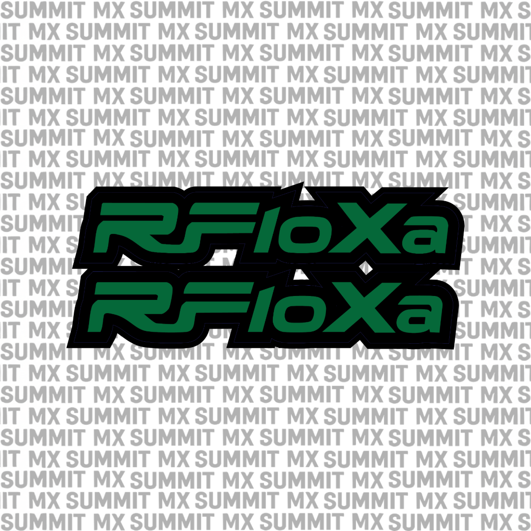 RFloXa fork tube decal in green colorway — Summit MX