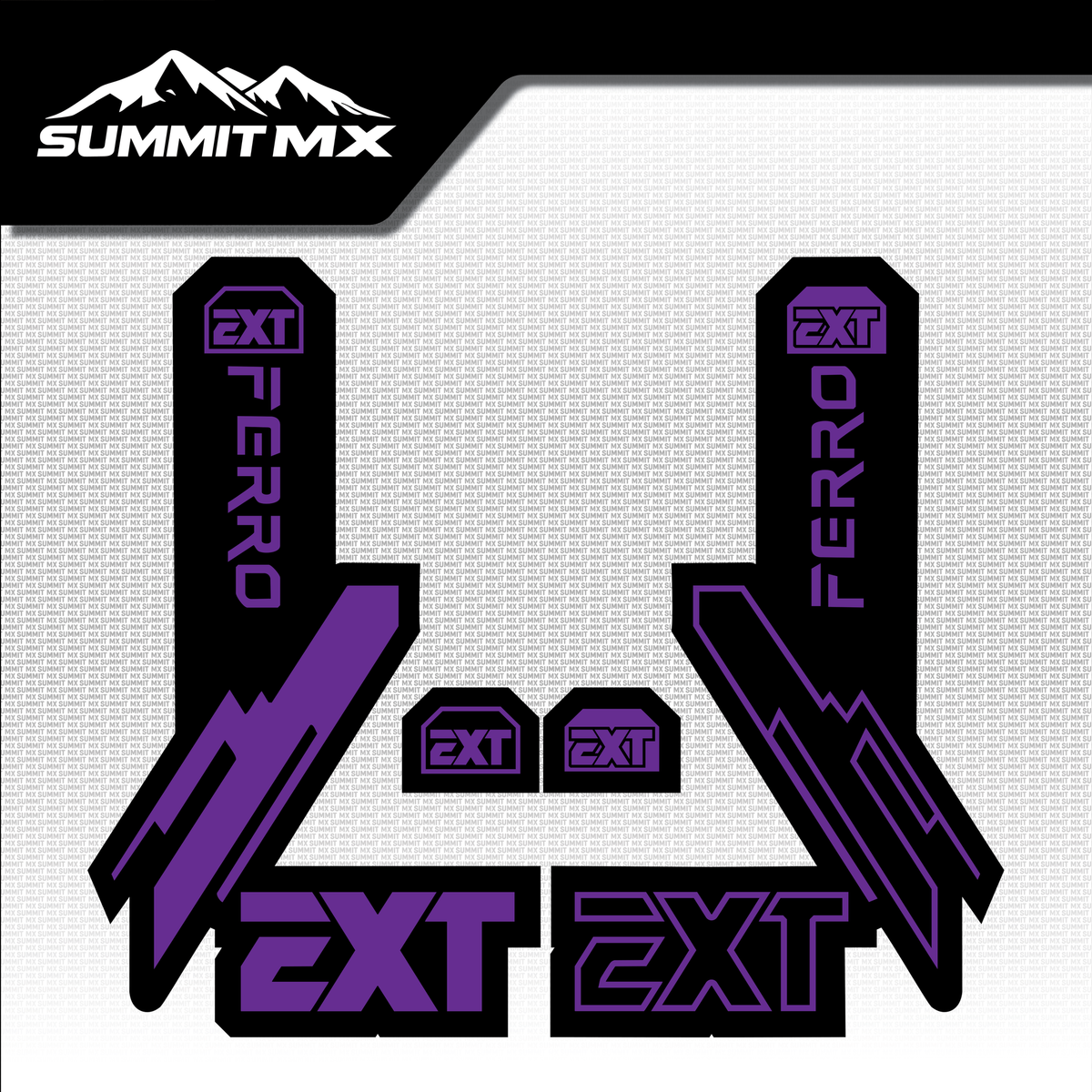 EXT Ferro fork tube decal in green and black colorway — Summit MX