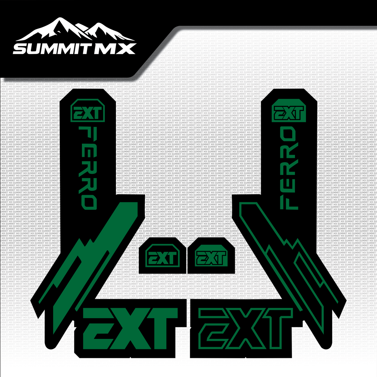 EXT Ferro fork tube decal in light blue and black colorway — Summit MX