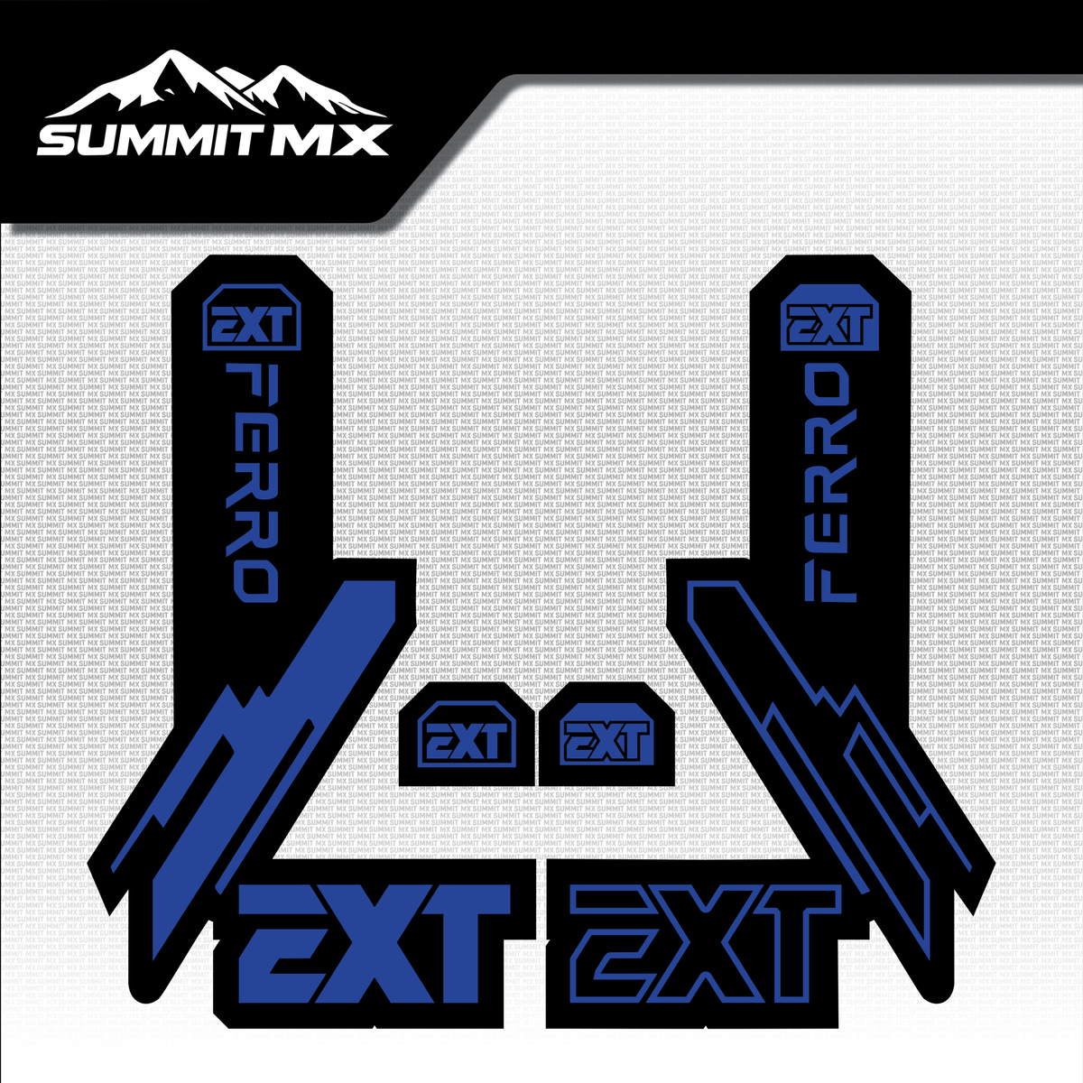 EXT Ferro fork tube decal in purple and black colorway — Summit MX