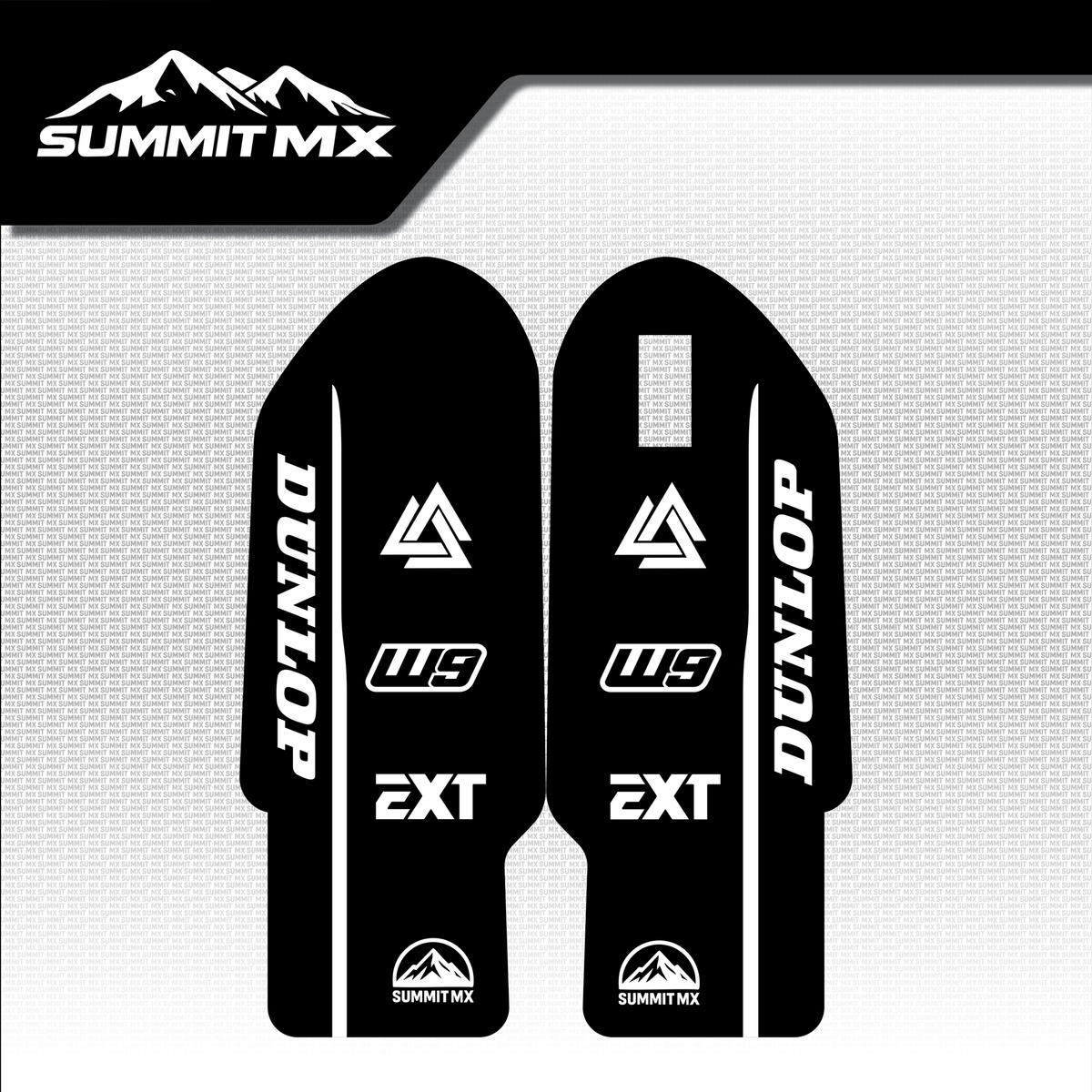 EXT fork guard decal design option 1 flat layout — Summit MX