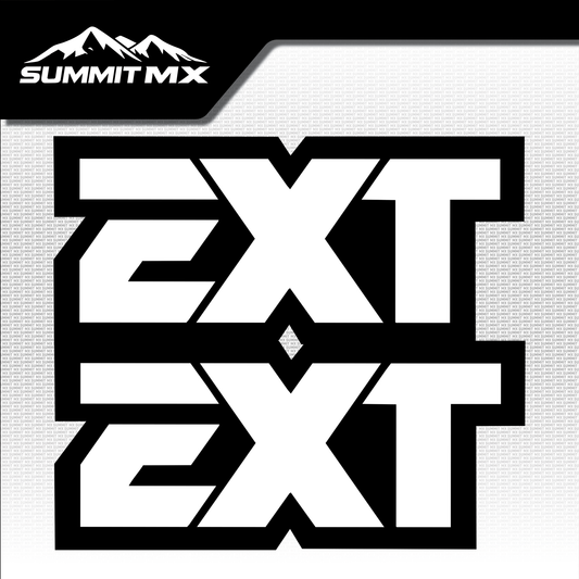 EXT fork tube decal logo design variation 1 — Summit MX