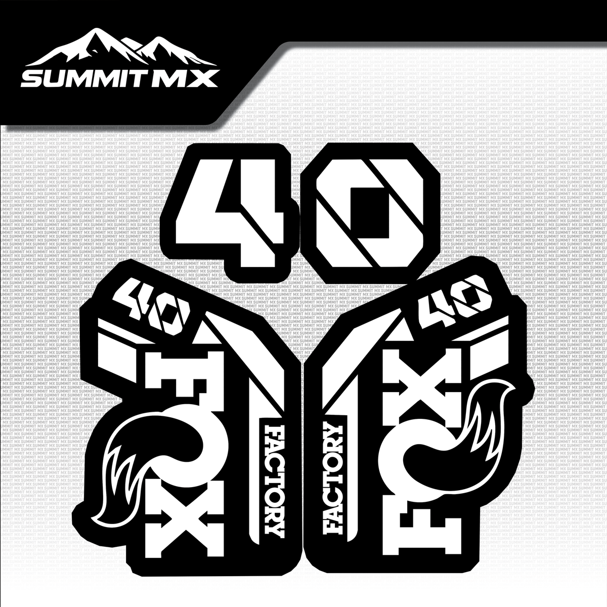 Fox 40 fork tube decal design with number styling — Summit MX