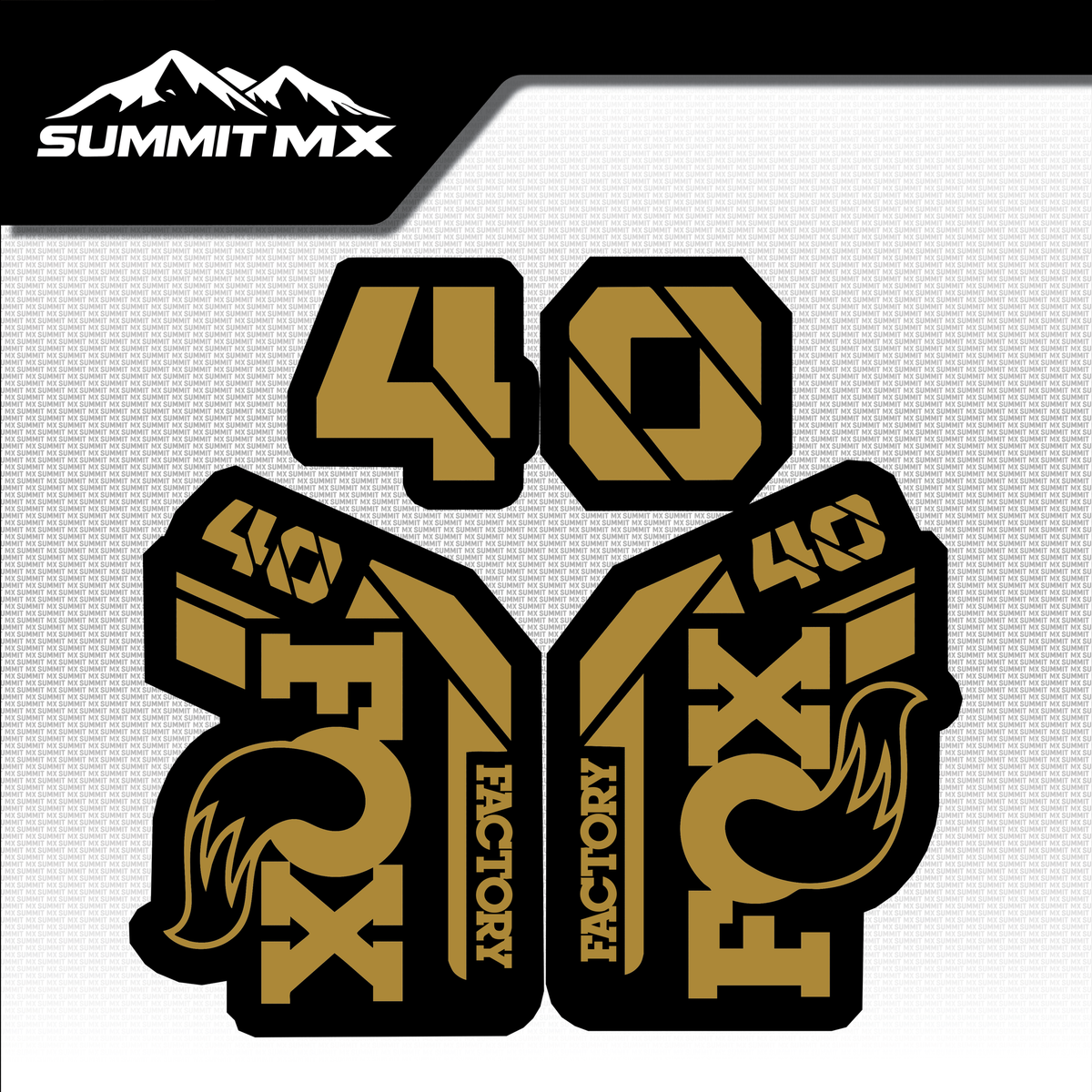 Fox 40 fork tube decal in gold colorway — Summit MX