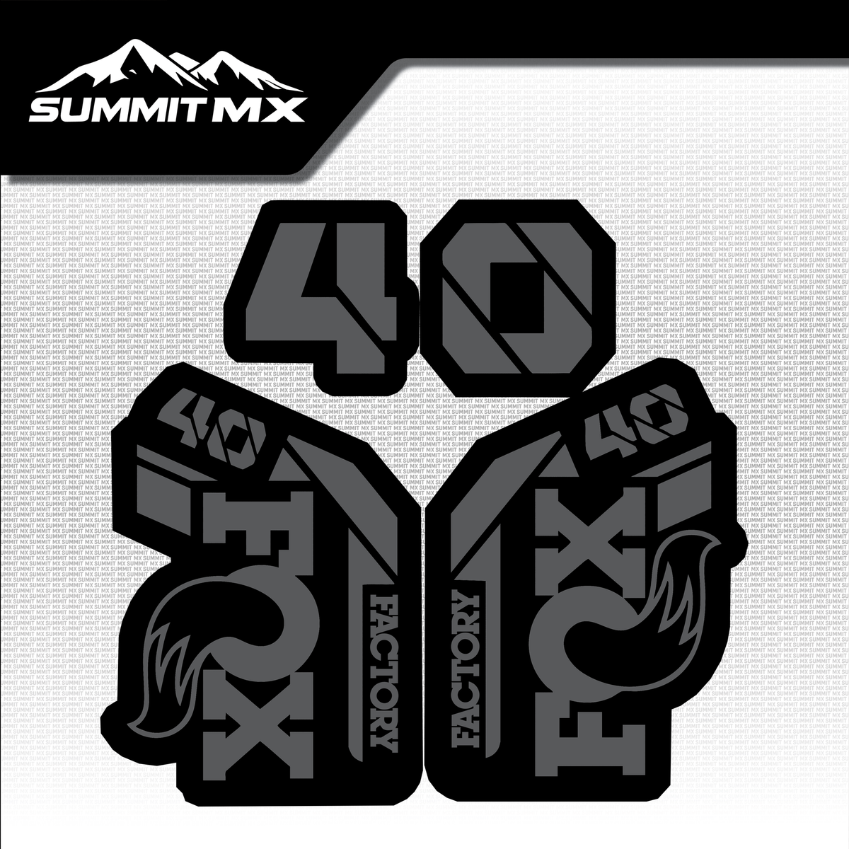 Fox 40 fork tube decal gray color variant — Summit MX