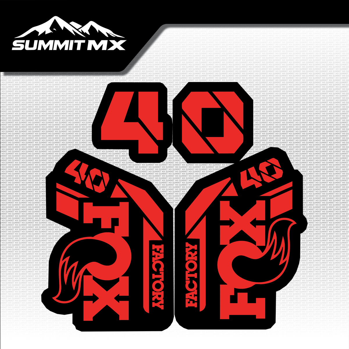 Fox 40 fork tube decal design variation — Summit MX