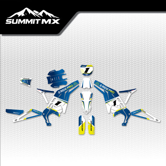 Husqvarna Inspired E-Ride Pro Graphics Kit for the 3.0, no skid plate or rear mud guard