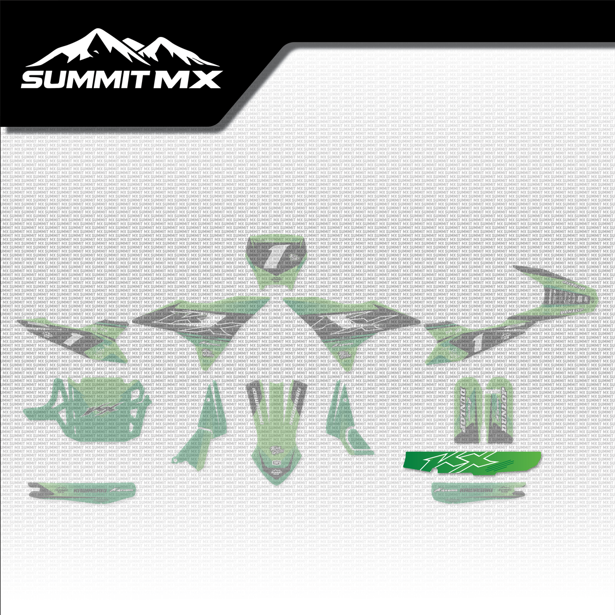 Kawasaki Inspired Altis Delta Chain Guide Decal placement on the full kit
