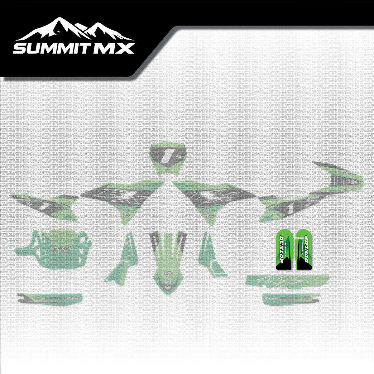 Kawasaki Inspired Altis Delta Fork Guard Decals placement on the full kit
