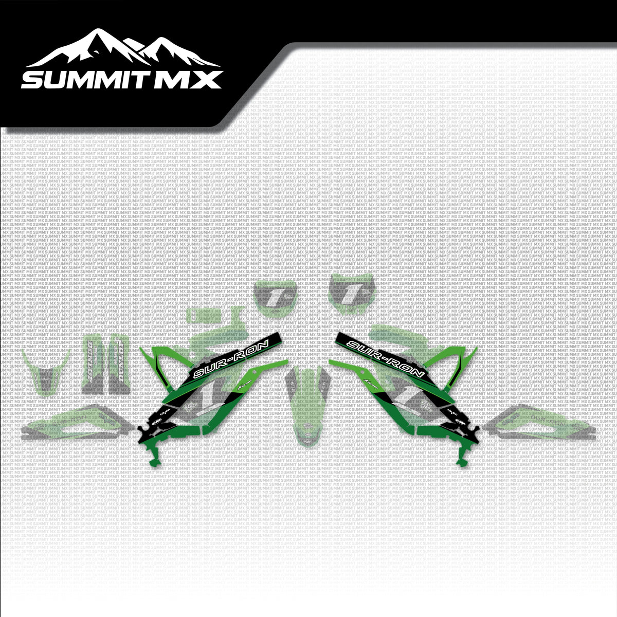 Kawasaki Inspired Light Bee Frame Decals placement on the full kit