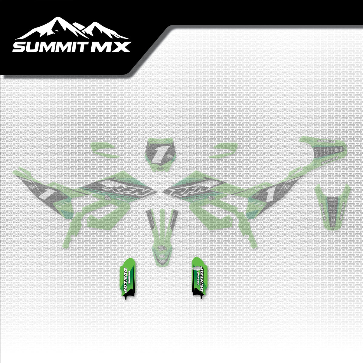 Kawasaki Inspired RFN Warrior Pro SX-E15 Fork Guard Decals placement on the full kit