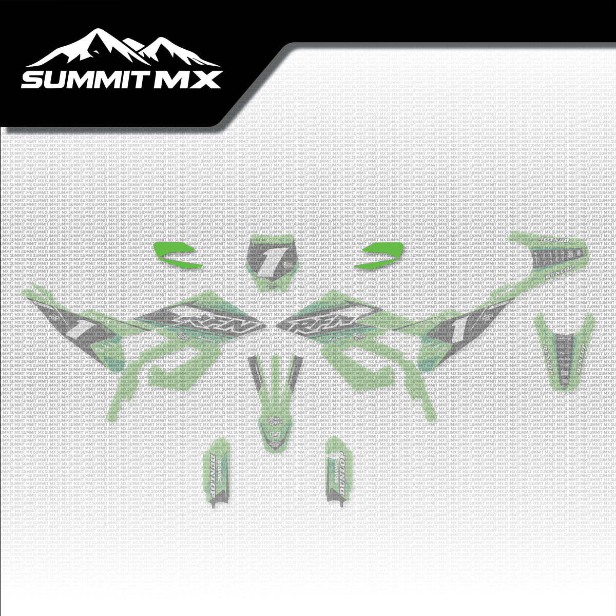 Kawasaki Inspired RFN Warrior Pro SX-E15 Handguard Decals placement on the full kit