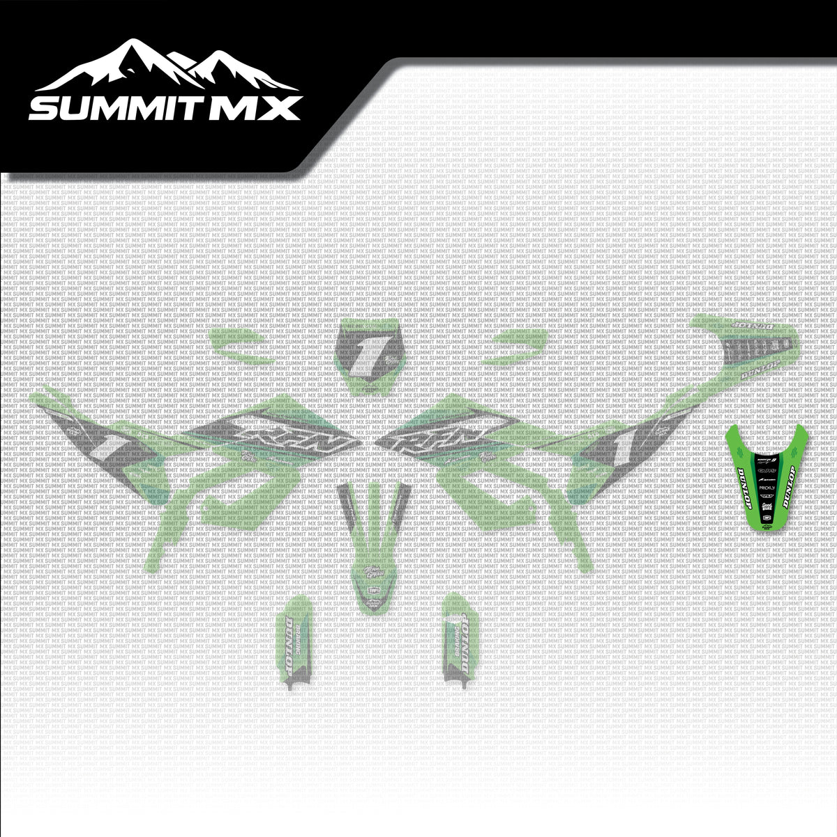 Kawasaki Inspired RFN Warrior Pro SX-E15 Rear Fender Decal placement on the full kit