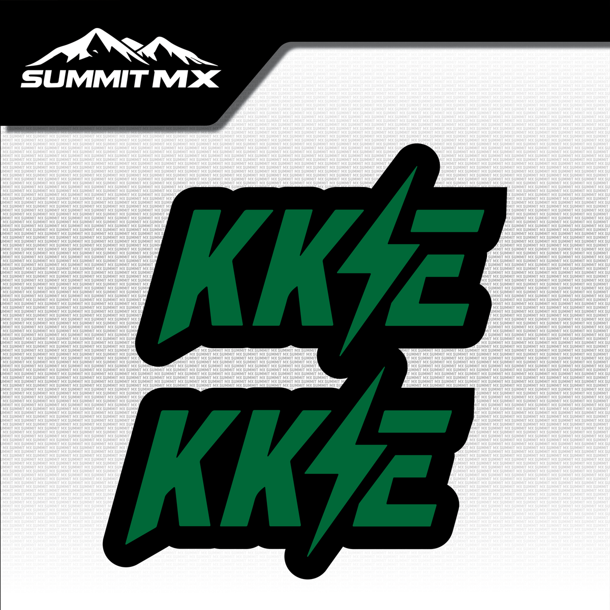 KKE fork tube decal in green colorway — Summit MX
