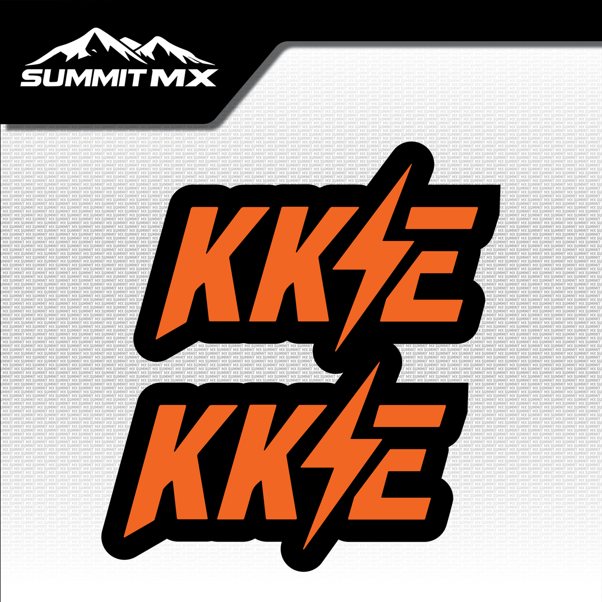 KKE fork tube decal in orange colorway — Summit MX