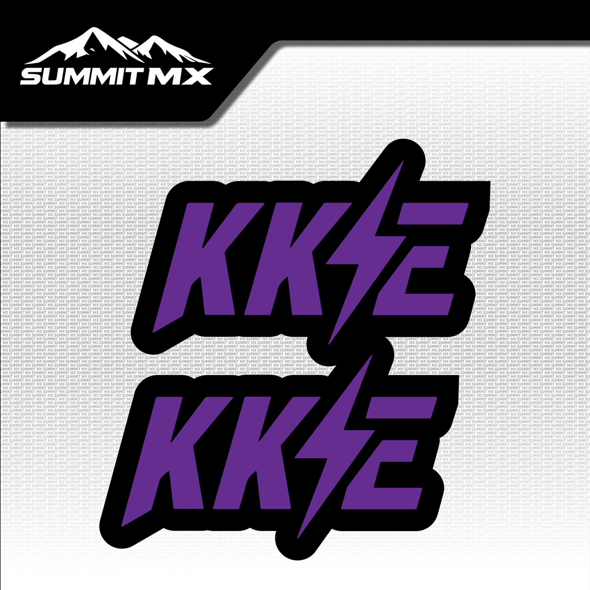 KKE fork tube decal in purple colorway — Summit MX