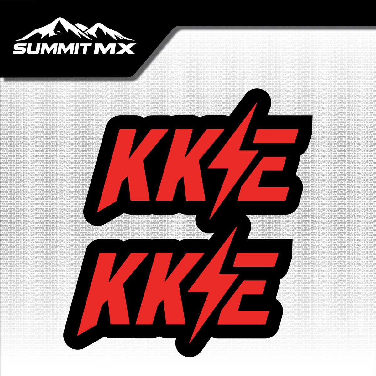 KKE fork tube decal in red colorway — Summit MX