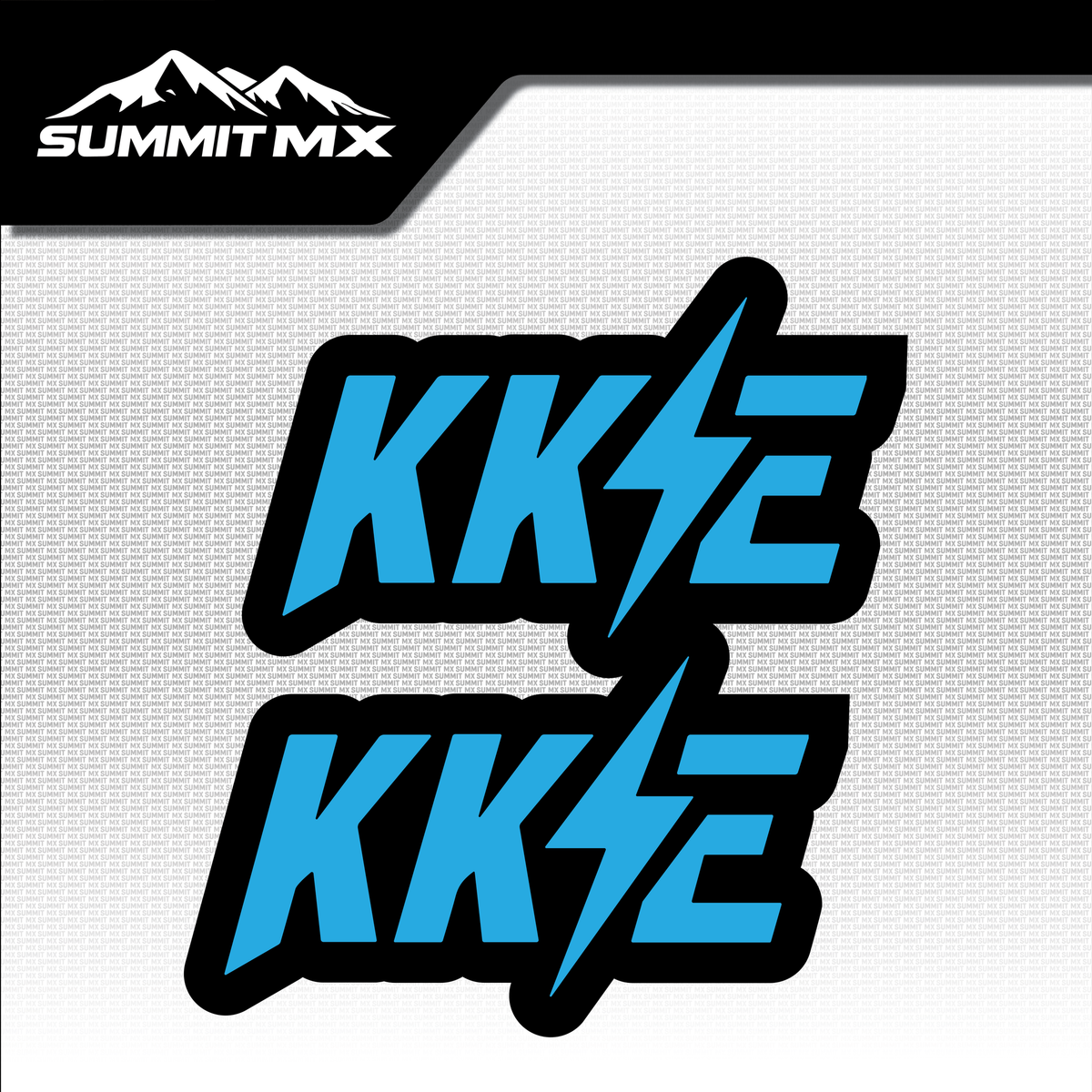KKE fork tube decal in cyan colorway — Summit MX