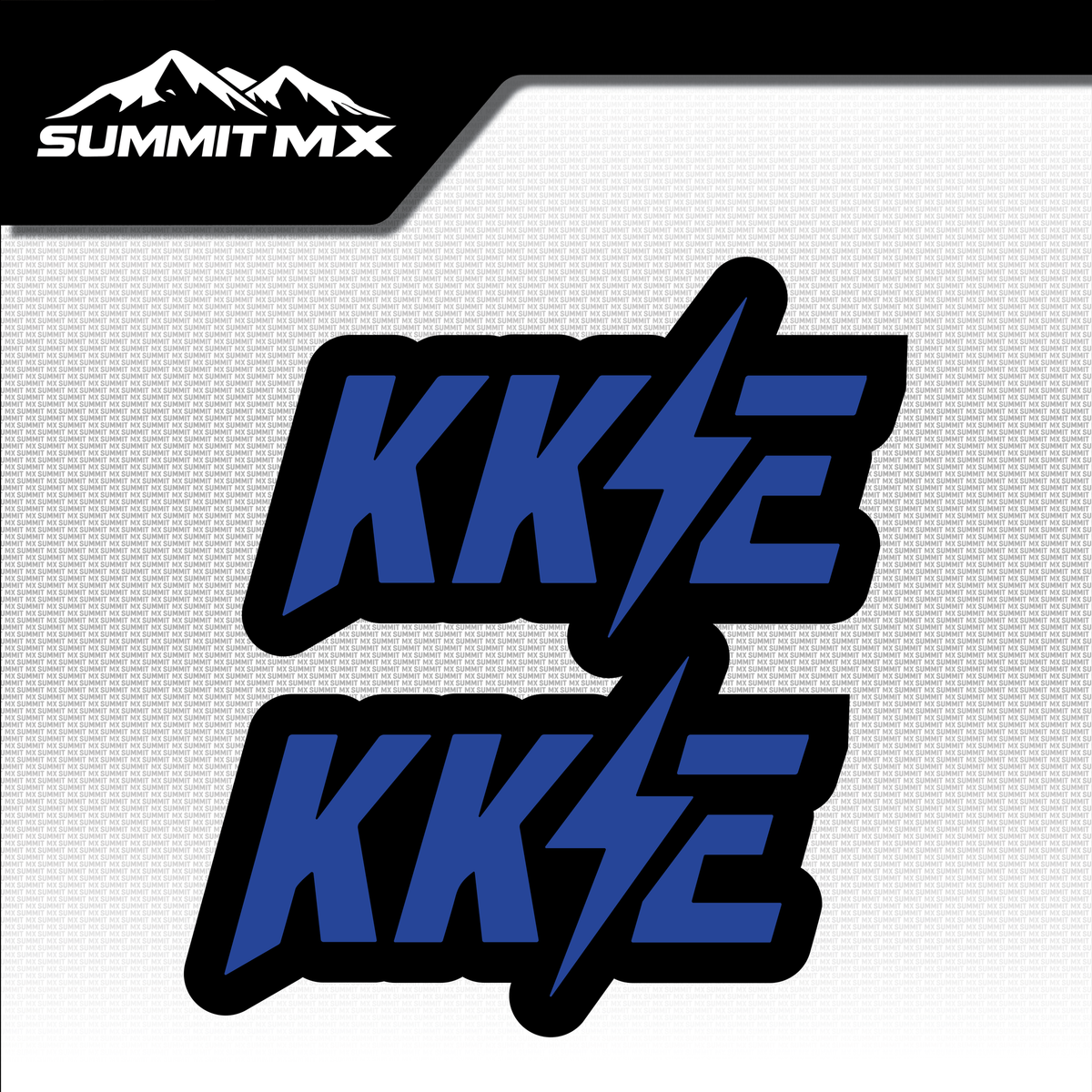 KKE fork tube decal in blue colorway — Summit MX