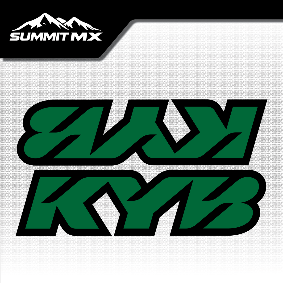 KYB fork tube decal in green colorway — Summit MX