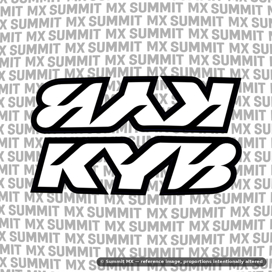 KYB fork tube decal in white colorway — Summit MX