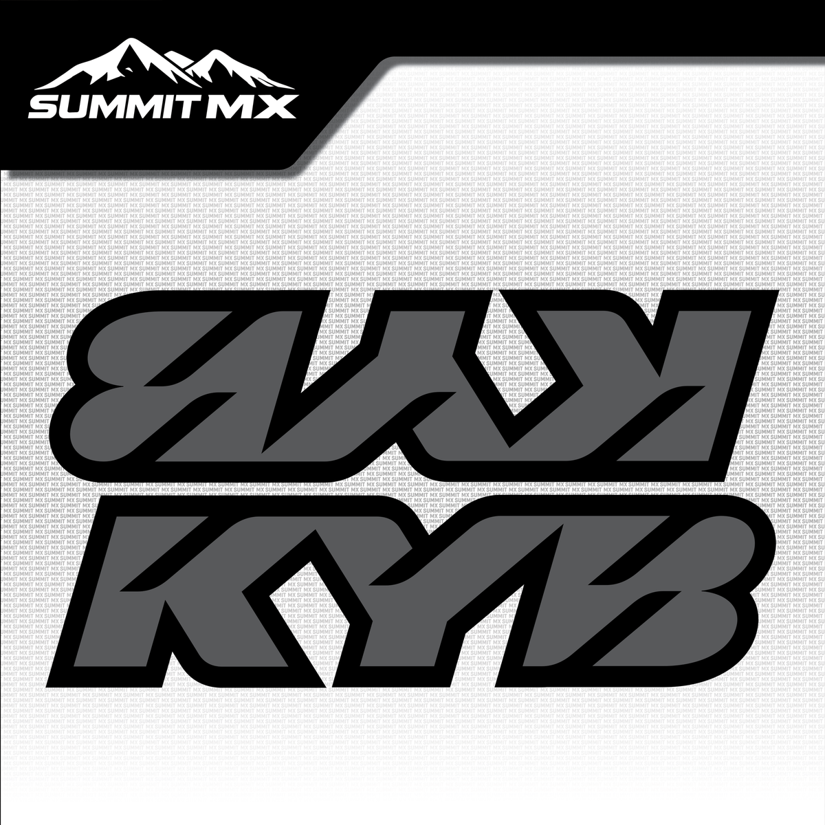 KYB fork tube decal in gray colorway — Summit MX