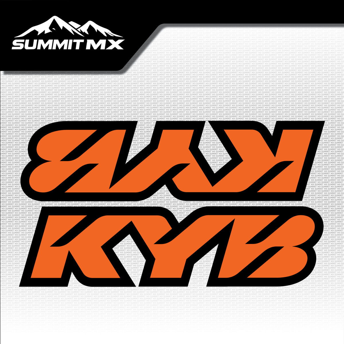 KYB fork tube decal in orange colorway — Summit MX