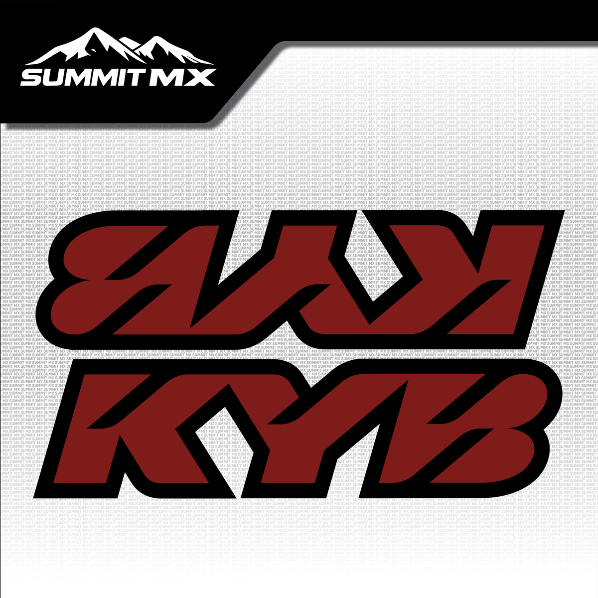 KYB fork tube decal in dark red colorway — Summit MX