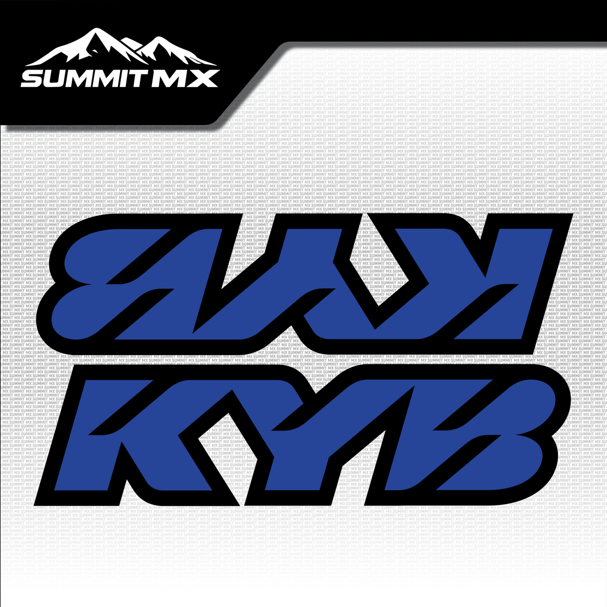 KYB fork tube decal in blue colorway — Summit MX