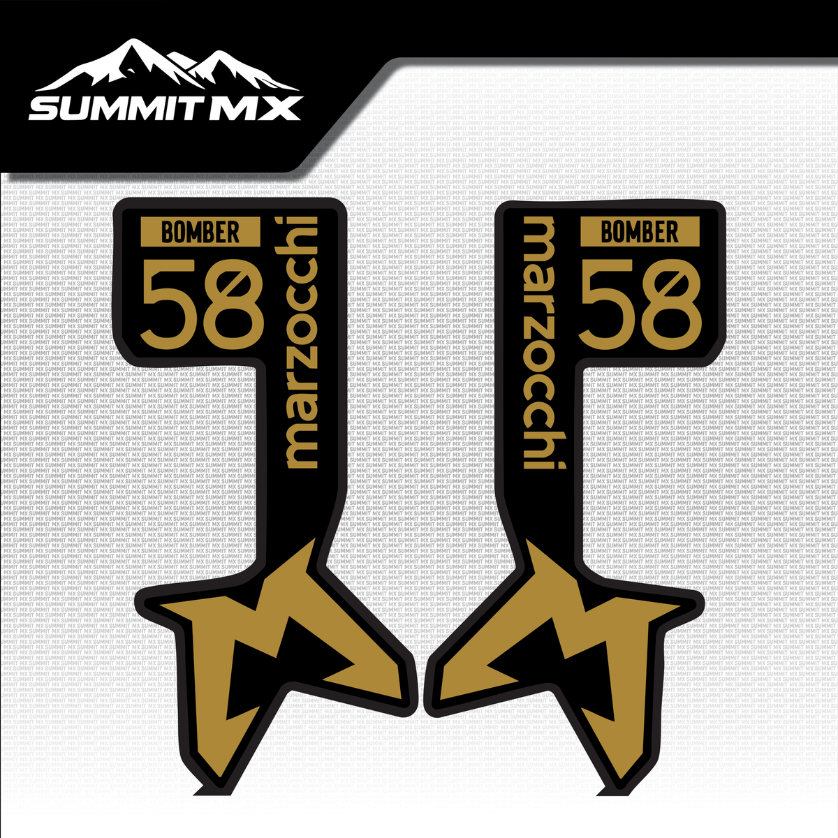 Marzocchi Bomber fork tube decal in yellow colorway — Summit MX