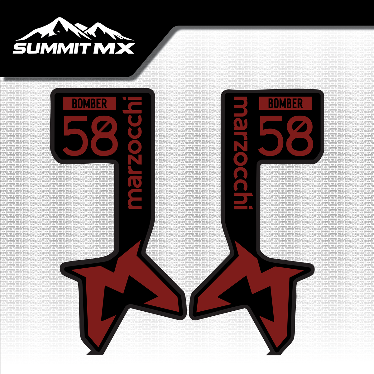 Marzocchi Bomber fork tube decal in bright red colorway — Summit MX