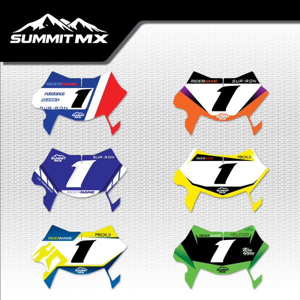 Moto Inspired Ultra Bee Number Plate Decal in all six designs: Honda, KTM, Yamaha, Suzuki, Husqvarna and Kawasaki inspired