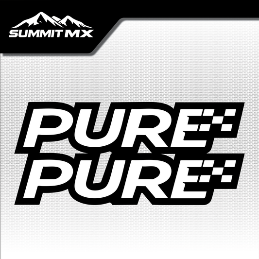Pure fork tube decal in white and silver colorway — Summit MX