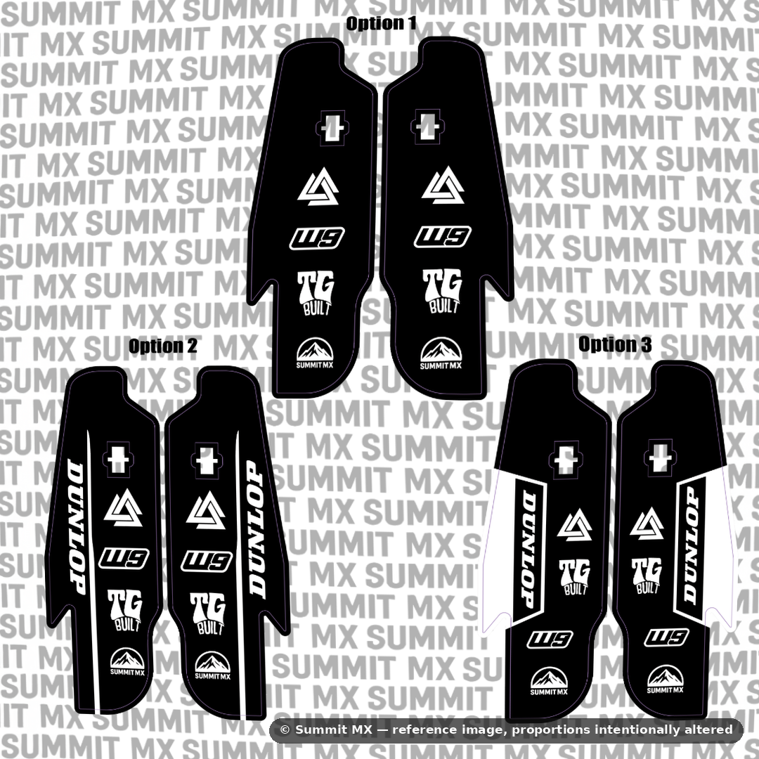 RFloXa/Fastace Gravitee fork guard decal option 1 design — Summit MX