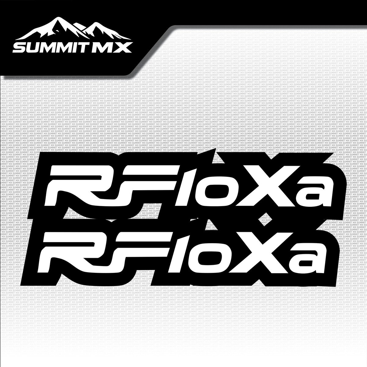 RFloXa fork tube decal in white and silver colorway — Summit MX