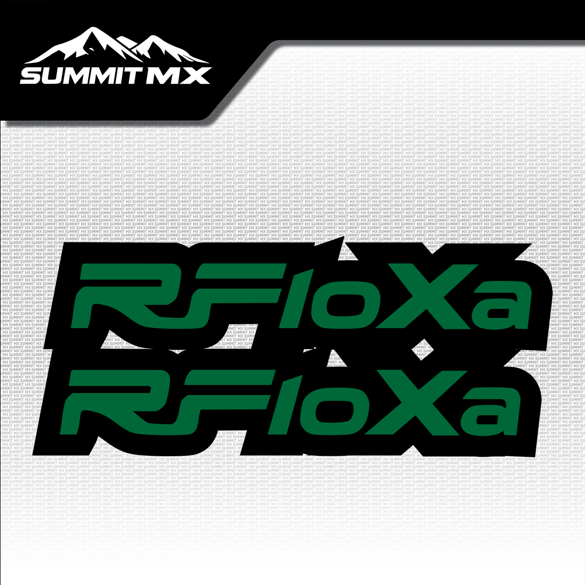 RFloXa fork tube decal in green colorway — Summit MX