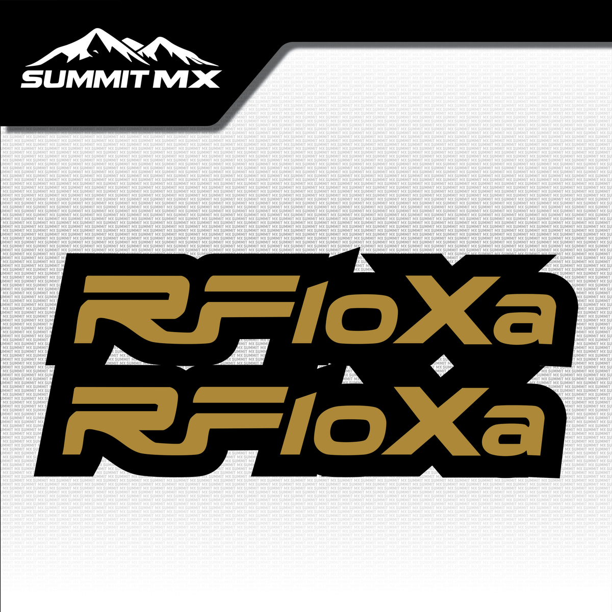RFloXa fork tube decal in yellow-gold colorway — Summit MX