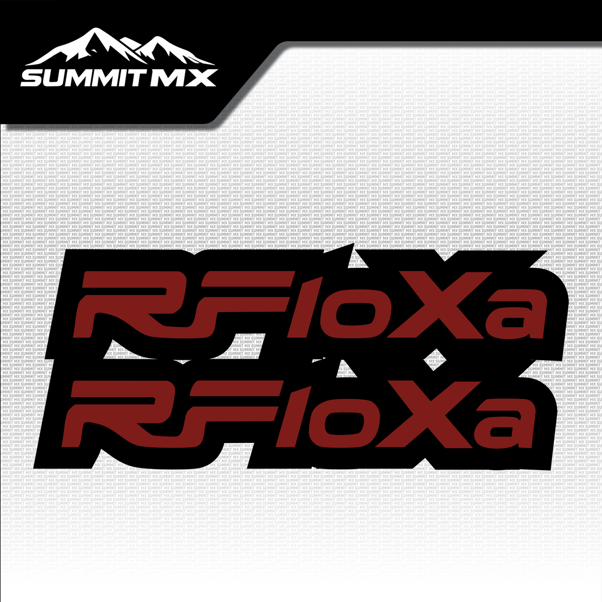 RFloXa fork tube decal in red variant colorway — Summit MX