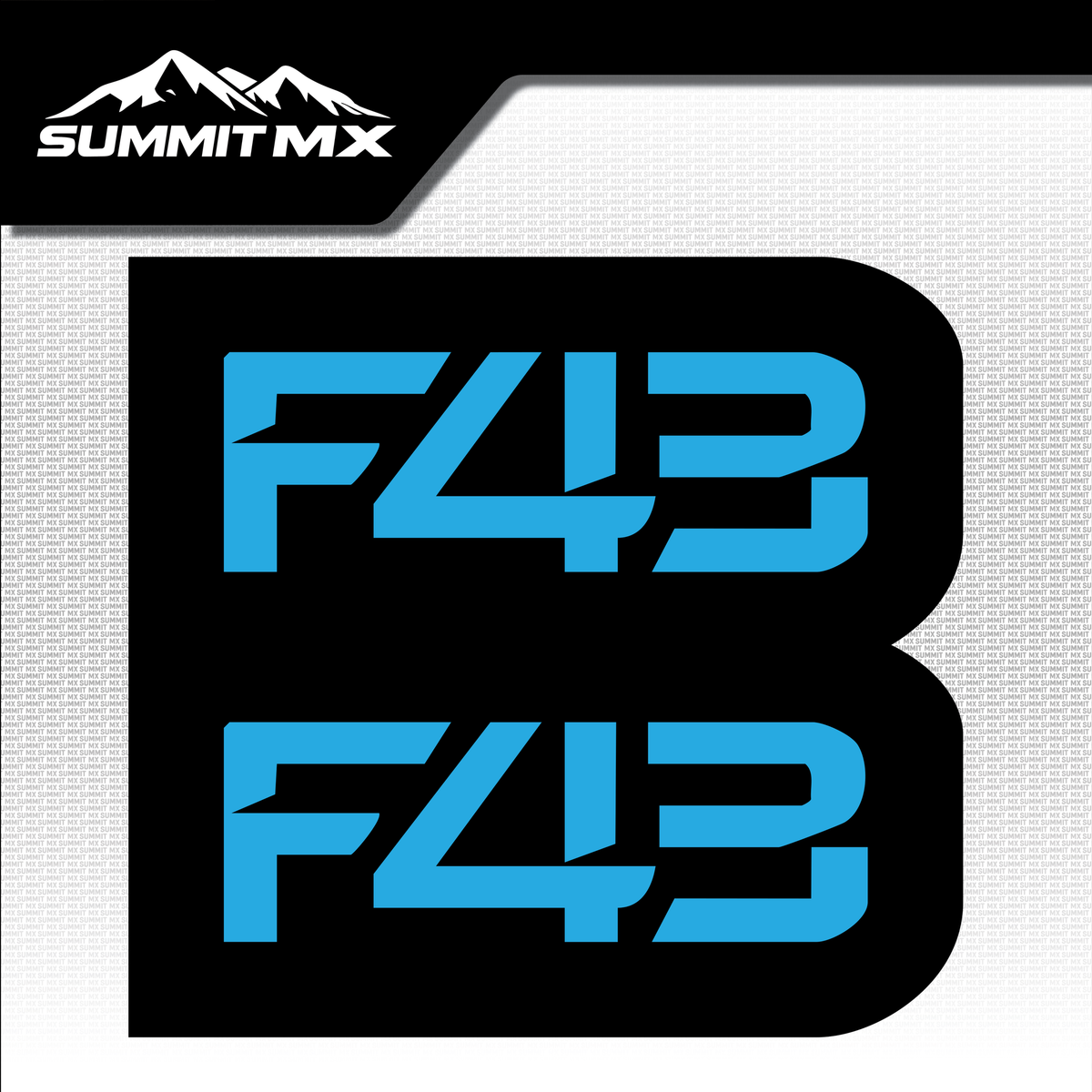 Sirris F43 fork decal in cyan colorway — Summit MX