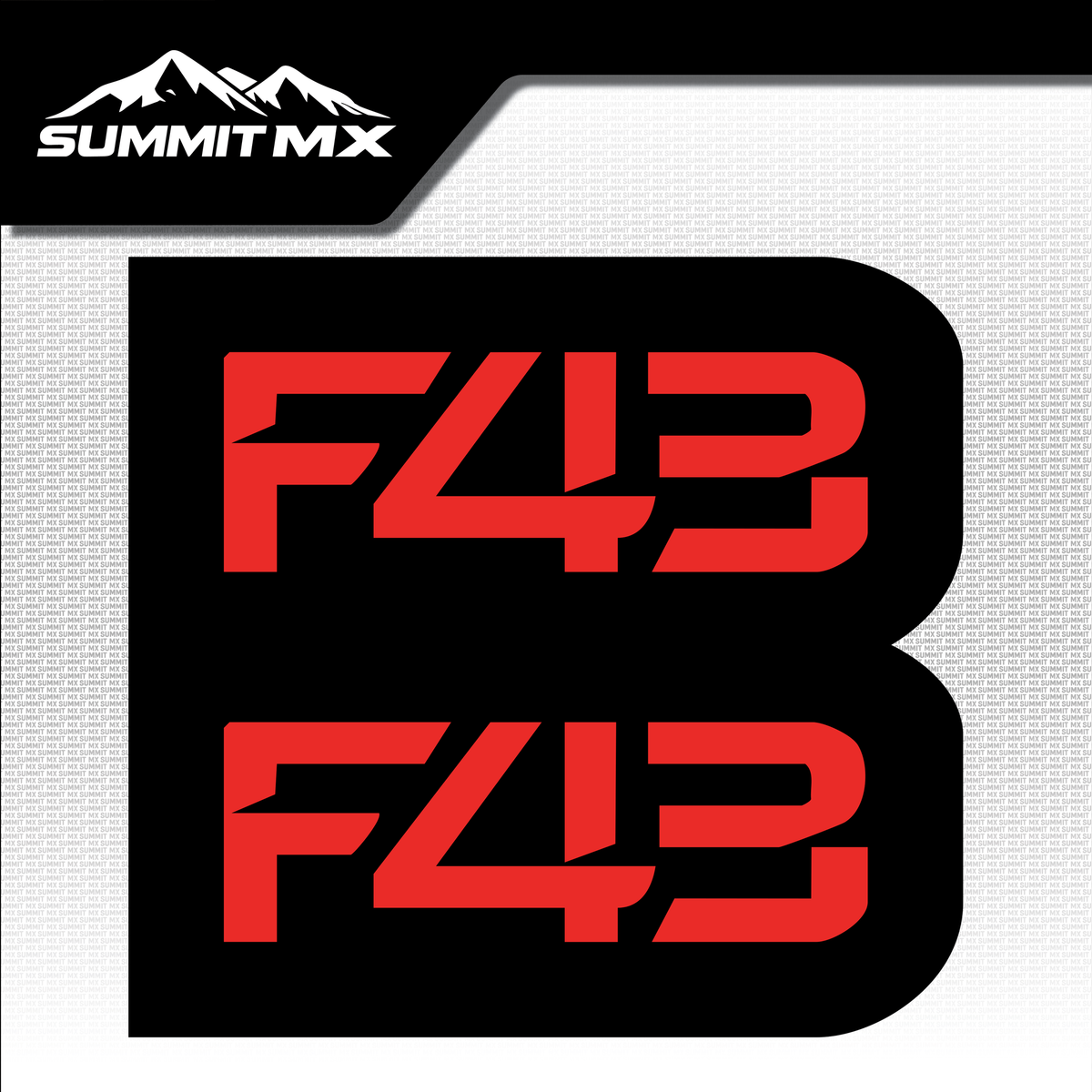 Sirris F43 fork decal in bright red colorway — Summit MX