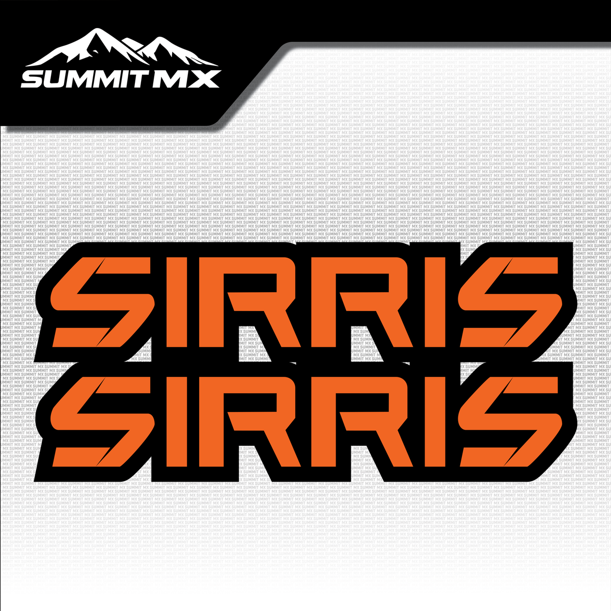 Sirris fork tube decal in orange outlined colorway — Summit MX