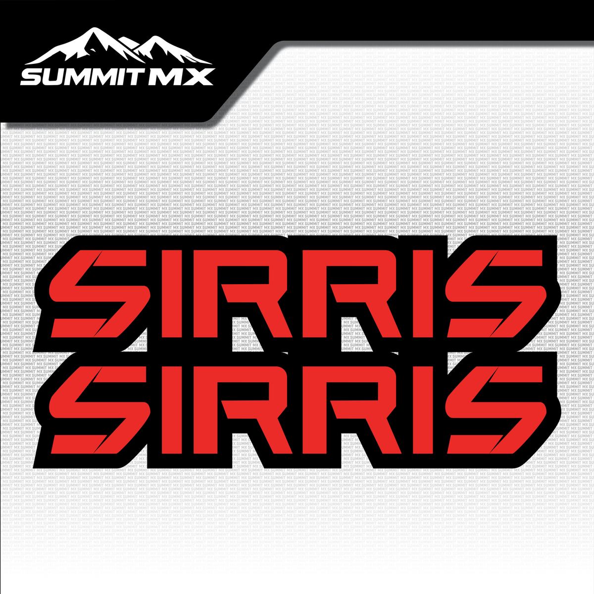 Sirris fork tube decal in red colorway — Summit MX