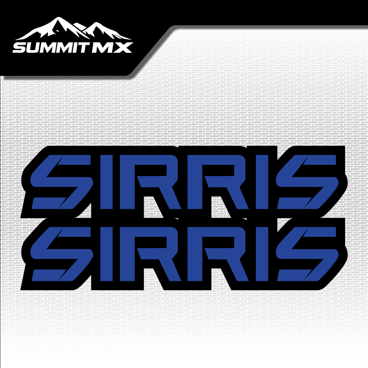 Sirris fork tube decal in blue colorway — Summit MX